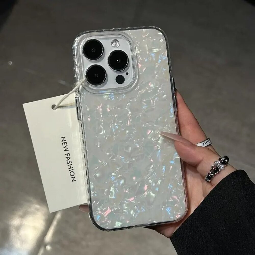 Apple iPhone 16 Pro Max Crystal Textured Holographic Full Protection phone case